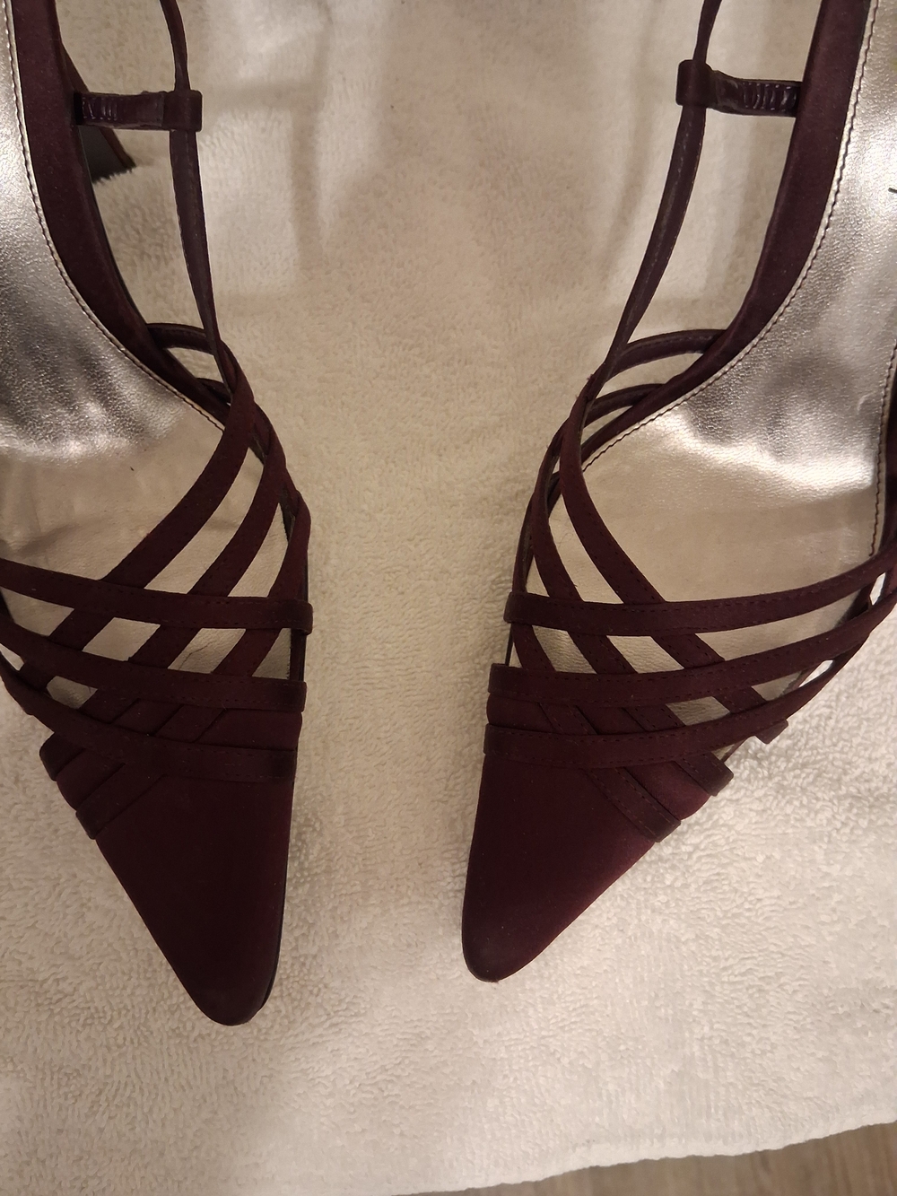 Nine West Wine Strappy Pointed-Toe Heels
